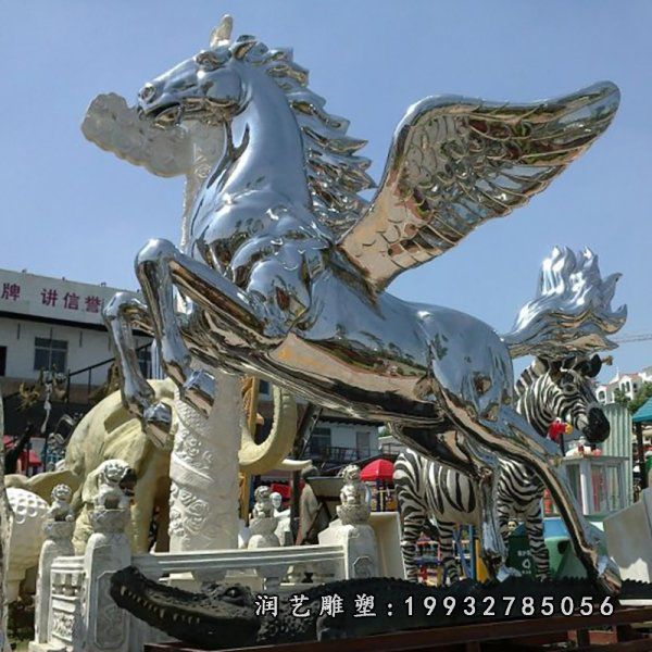 小区不锈钢动物马雕塑