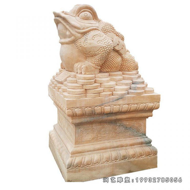 石雕金蟾动物商场雕塑