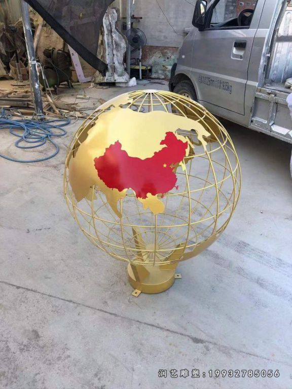 小区不锈钢地球仪雕塑 (20)