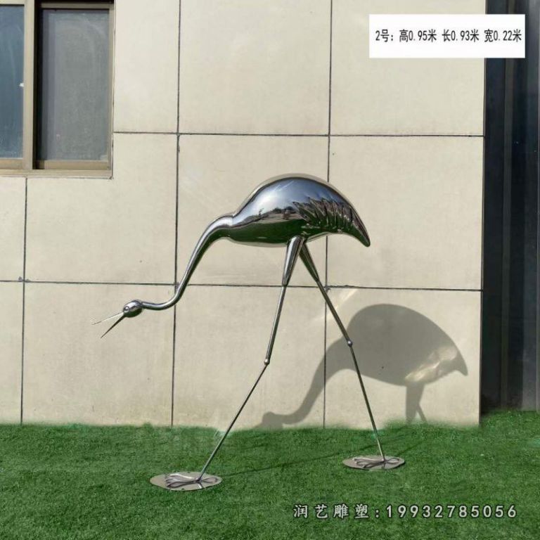 公司不锈钢火烈鸟雕塑 (1)