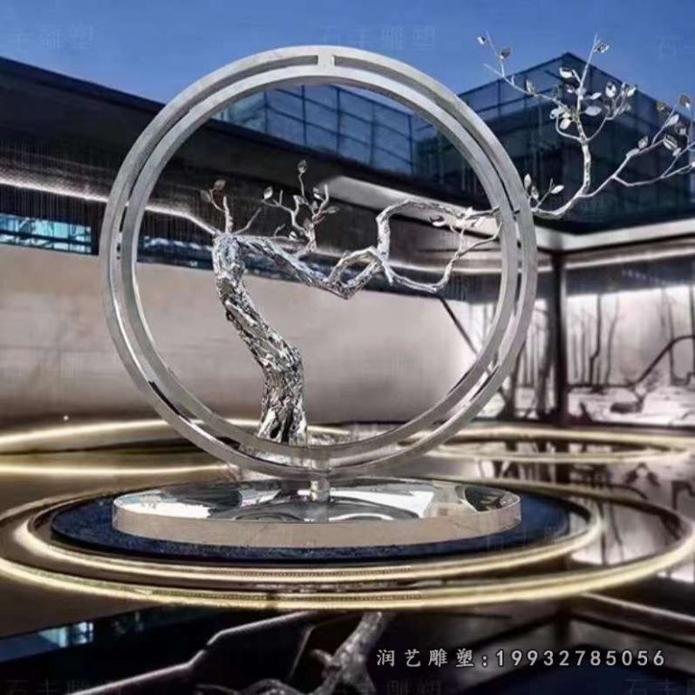 小区庭院不锈钢景观雕塑