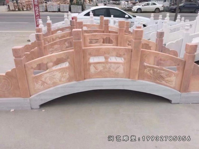 企业晚霞红石桥景观石雕