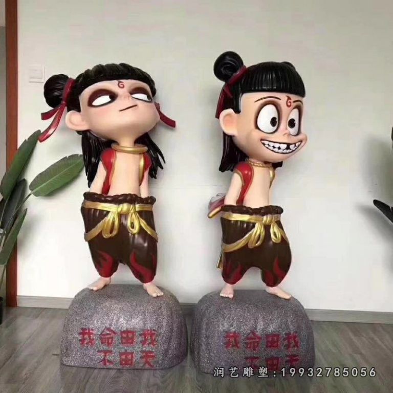 玻璃钢哪吒卡通广场雕塑 玻璃钢哪吒卡通广场雕塑