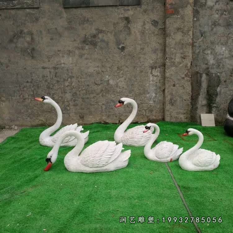 玻璃钢天鹅公园动物雕塑 玻璃钢天鹅公园动物雕塑