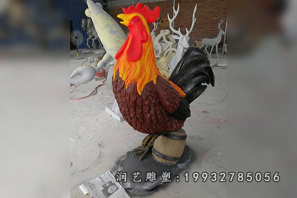 玻璃钢鸡动物雕塑 (1)