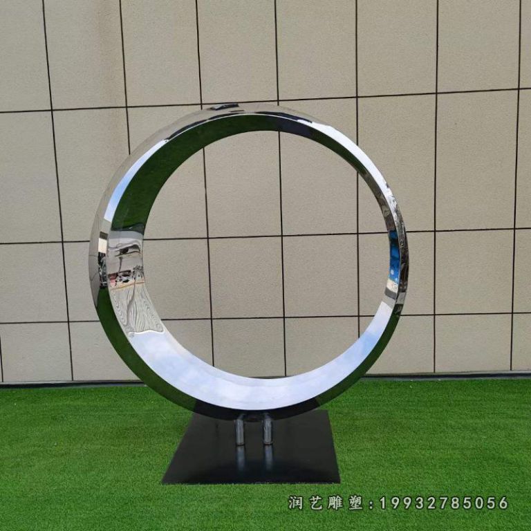 小区不锈钢圆环景观雕塑