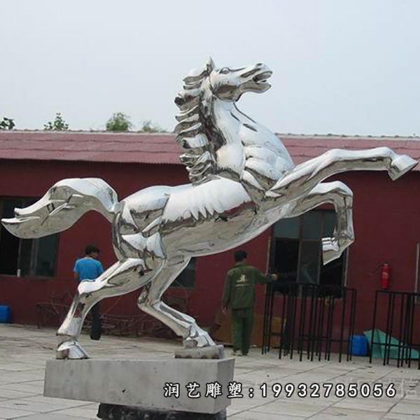 学校不锈钢马动物雕塑