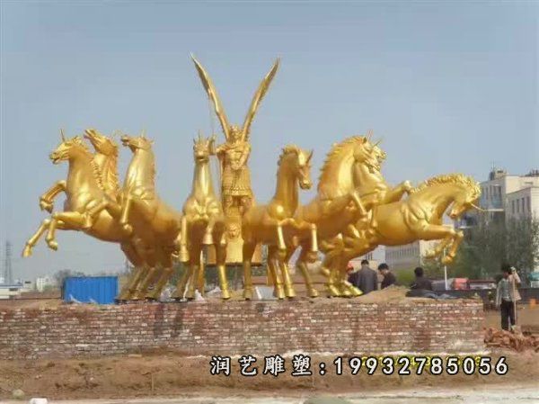 阿波罗战车铜雕  (11)