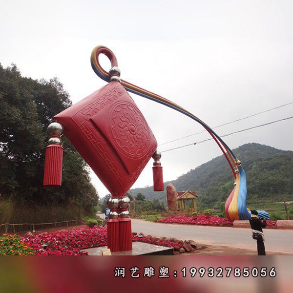 学校中国结不锈钢雕塑