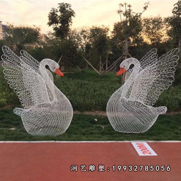 不锈钢天鹅雕塑  (86)