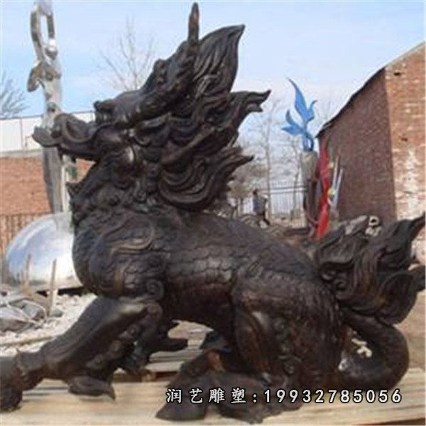 步行街麒麟动物铜雕