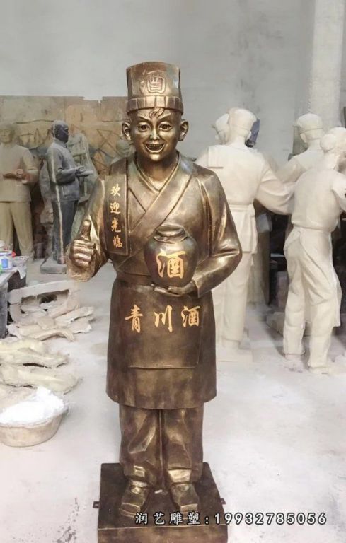 店小二人物铜雕  (24)