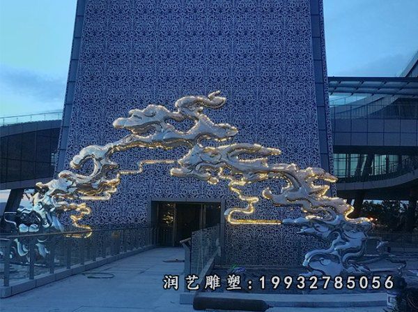 商业街不锈钢祥云雕塑