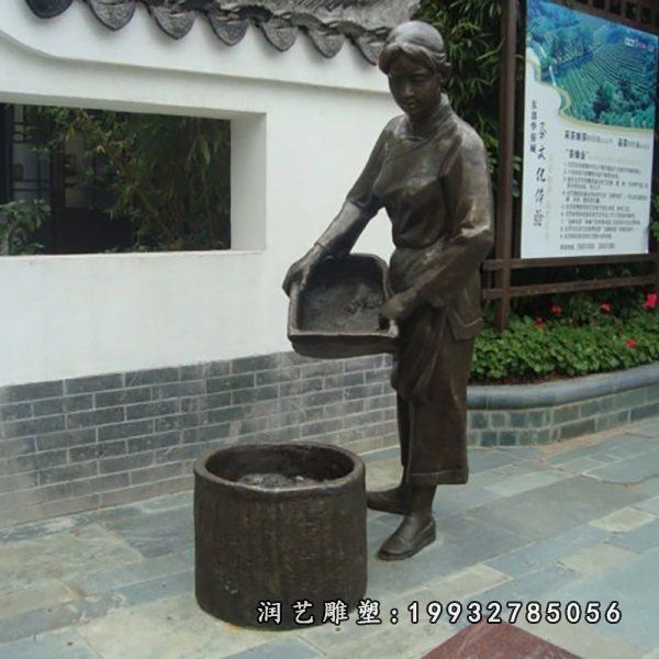 采茶铜雕，广场采茶小品铜雕 (6)