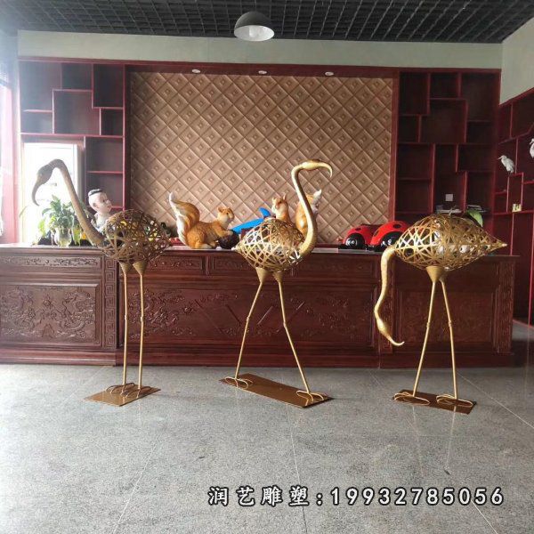 不锈钢火烈鸟雕塑  (56)
