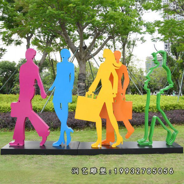 不锈钢购物人物雕塑 (21)