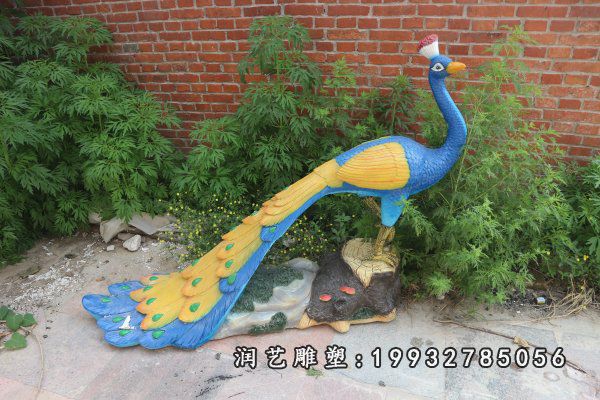 草坪玻璃钢孔雀雕塑  (21)