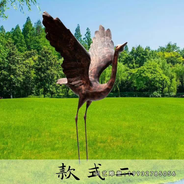 学校仙鹤动物铜雕