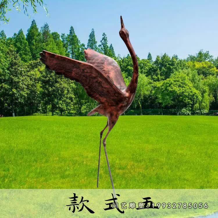 展翅仙鹤铜雕 (8)
