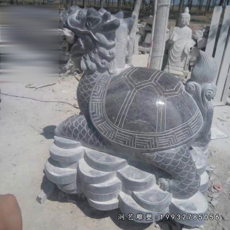 招财龙龟雕塑，石雕龙龟 (3)