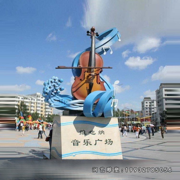 不锈钢大提琴雕塑  (46)