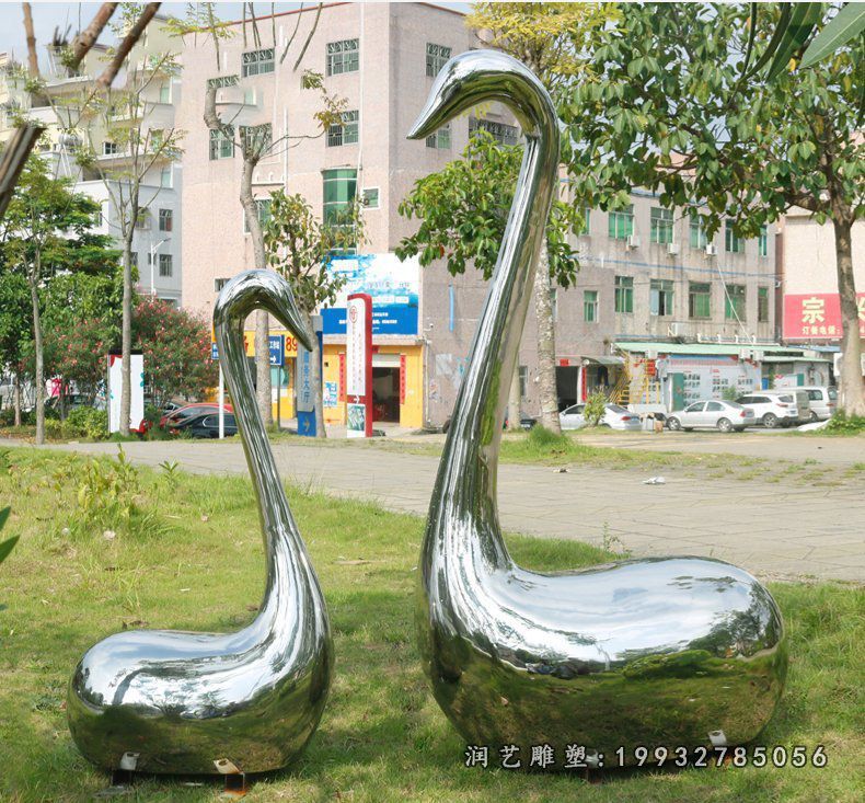 不锈钢天鹅雕塑  (78)