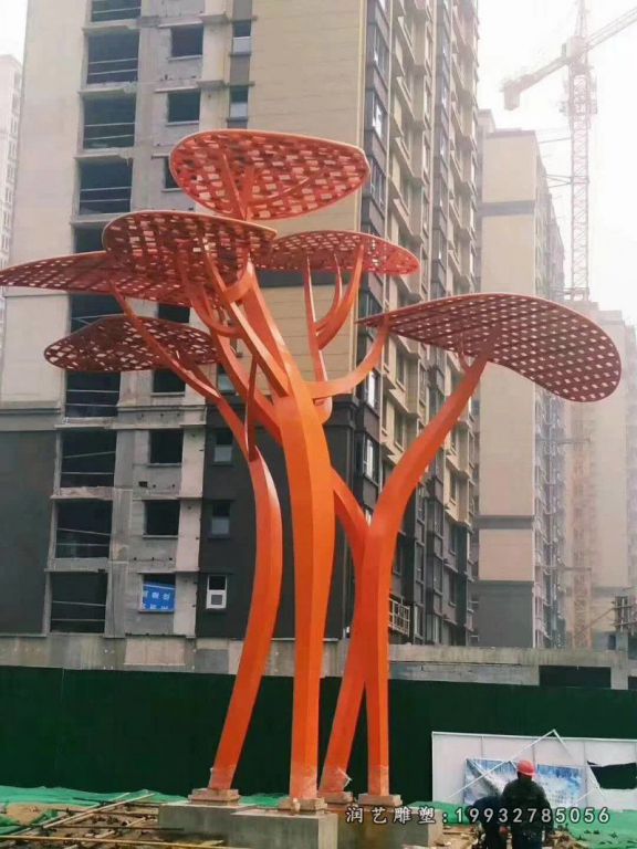 企业不锈钢树景观雕塑