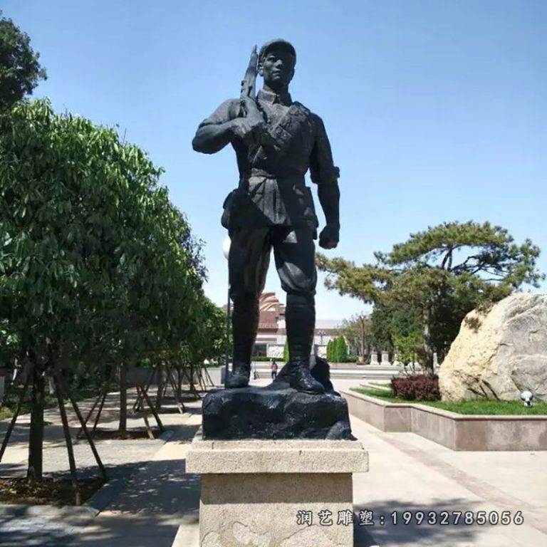 战士铜雕，革命铜雕，广场革命铜雕 (2)