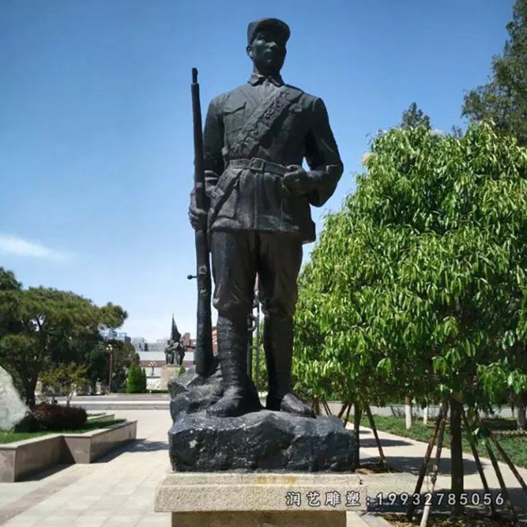 战士铜雕，革命铜雕，广场革命铜雕 (3)