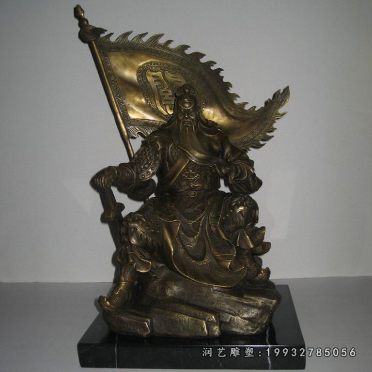 坐式关公铜雕，古代名人铜雕