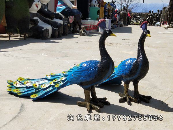 草坪玻璃钢孔雀雕塑  (42)