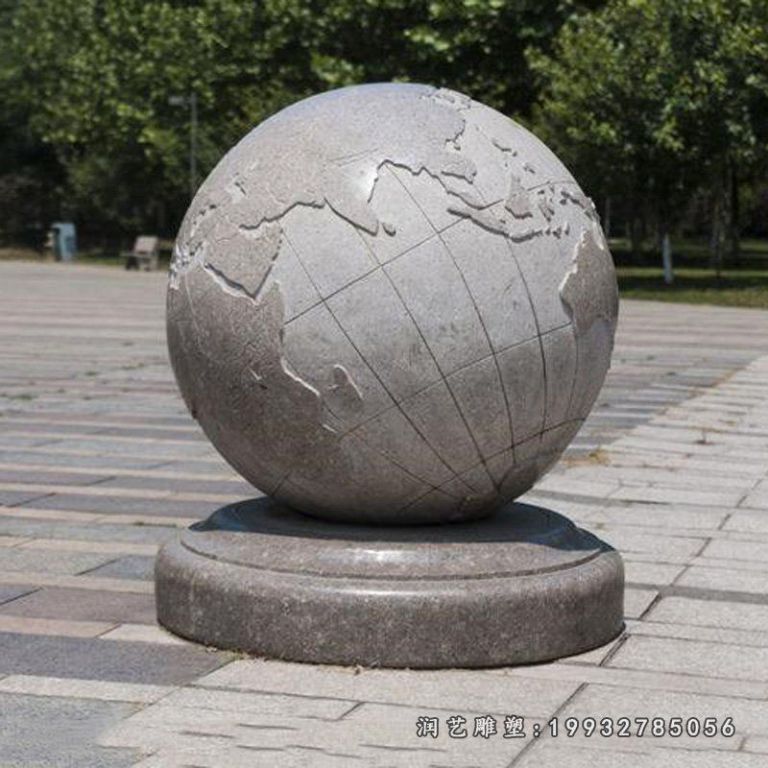 大理石地球仪，校园景观石雕