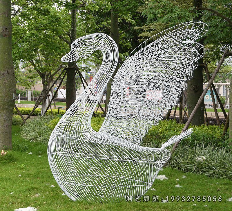不锈钢天鹅雕塑  (81)