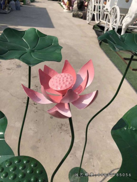 不锈钢荷花雕塑  (14)