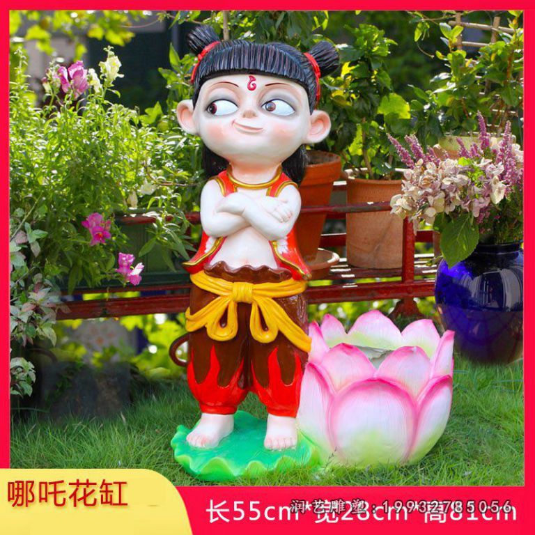 游乐场玻璃钢哪吒卡通雕塑