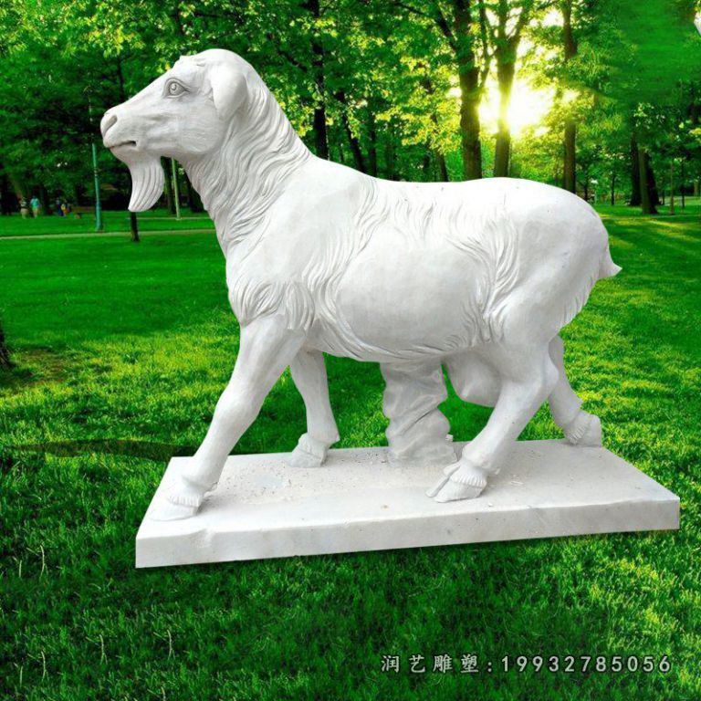 大理石生肖羊雕塑 (1)