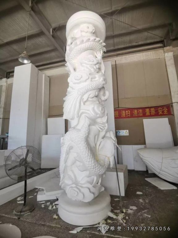 小区龙柱景观石雕