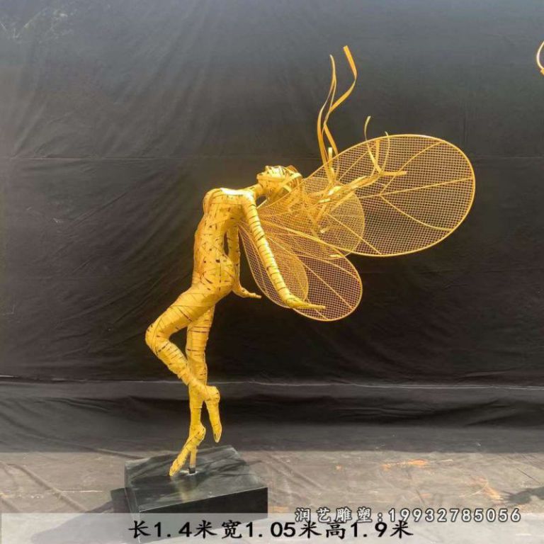 商业街不锈钢花仙子雕塑