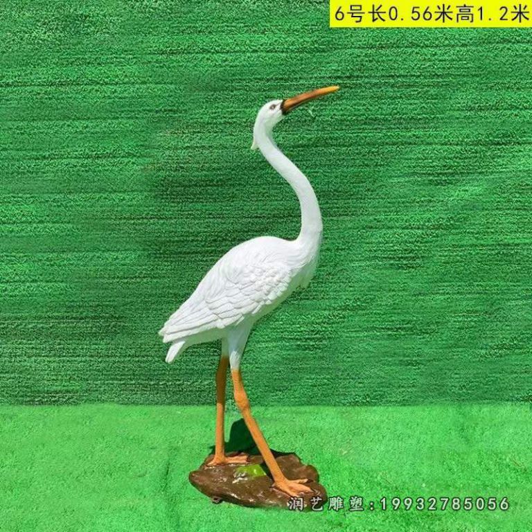校园玻璃钢白鹭动物雕塑