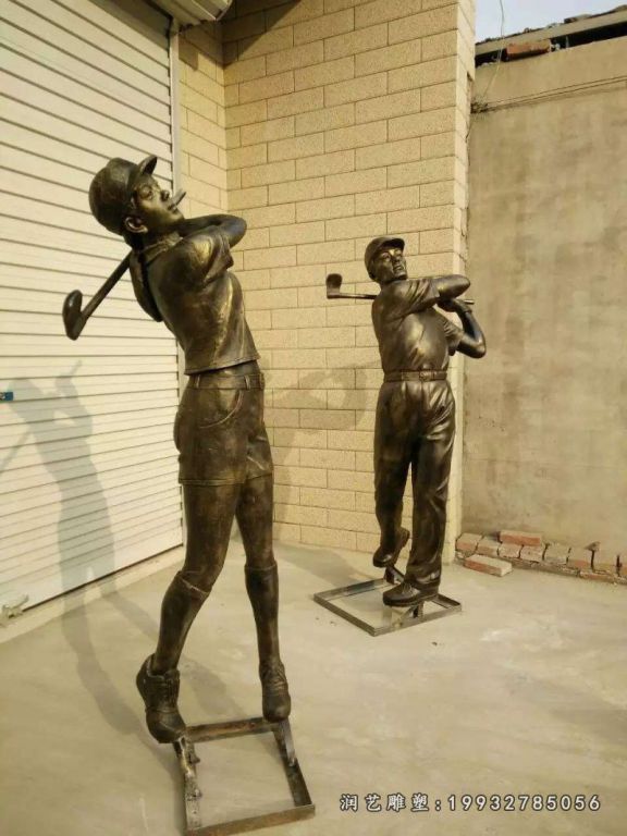 商业街运动人物铜雕