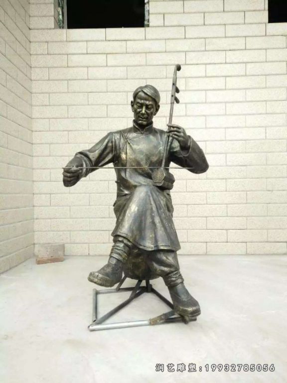 景区铜雕演奏人物雕塑 (12)