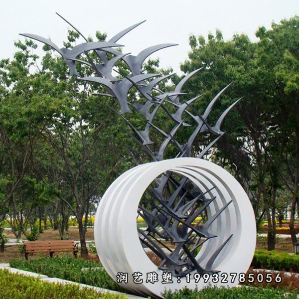 不锈钢大雁雕塑