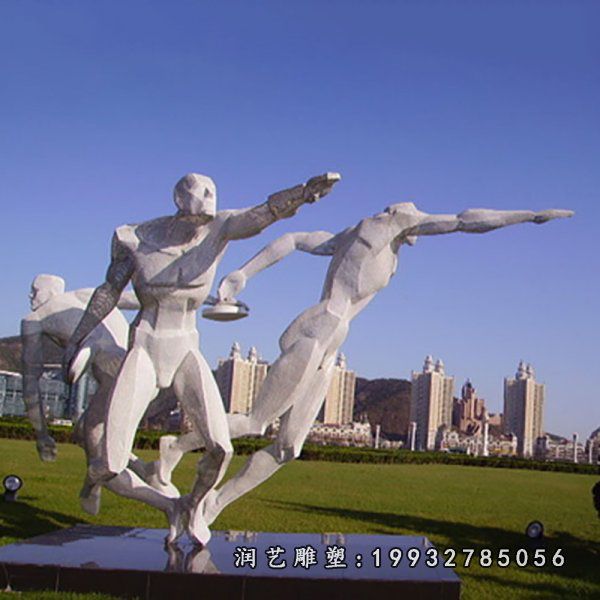 不锈钢投掷饼人物雕塑