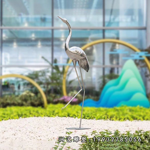 不锈钢仙鹤雕塑