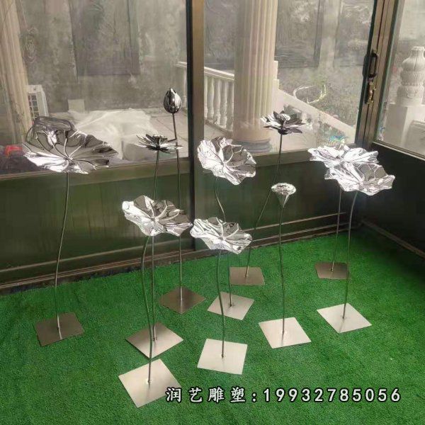不锈钢荷叶雕塑