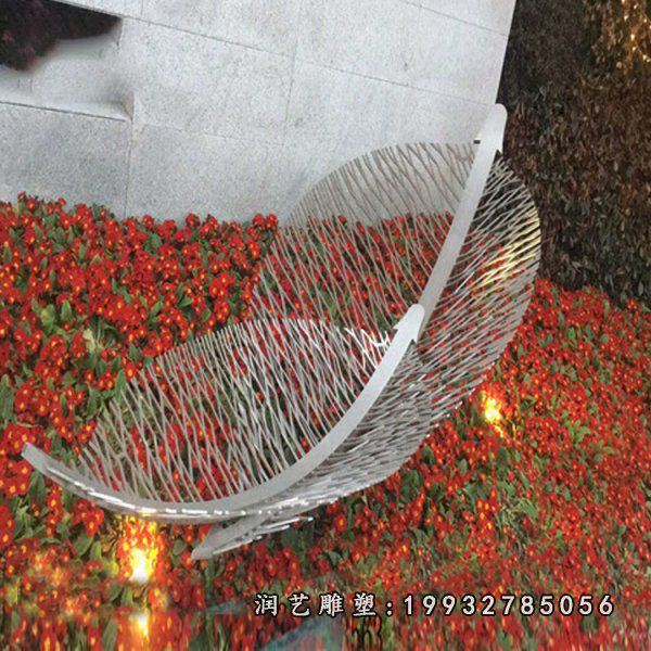 不锈钢树叶景观雕塑