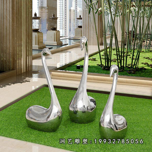 不锈钢天鹅雕塑