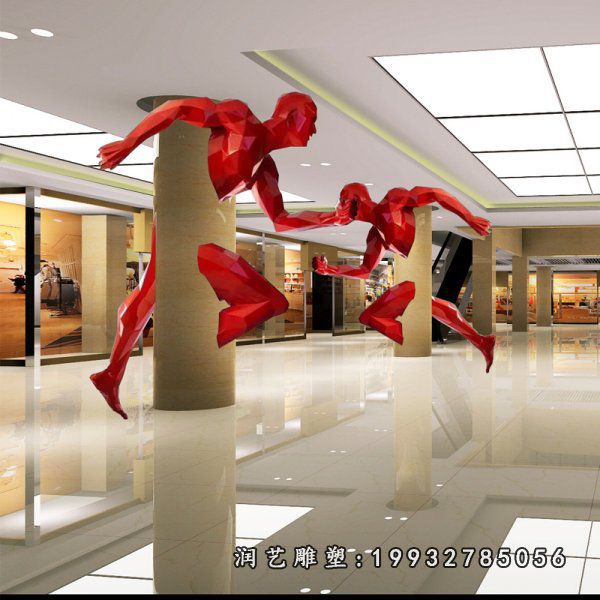 玻璃钢抽象人物雕塑