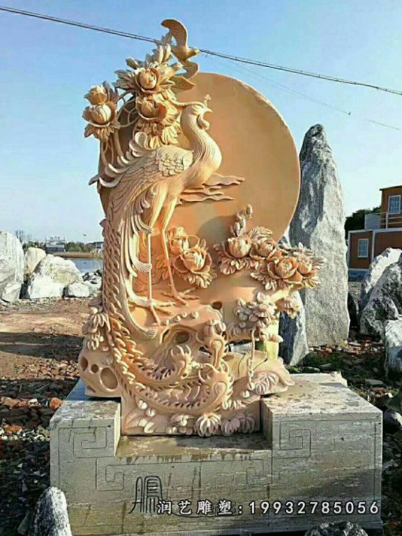 大理石凤凰雕塑