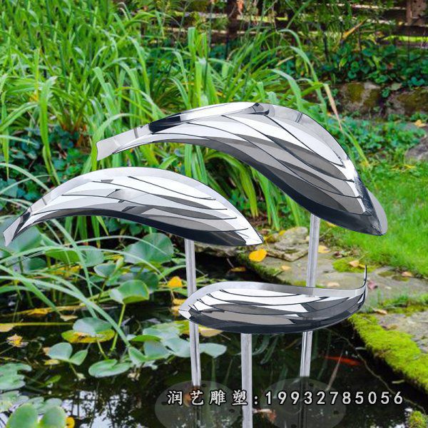 不锈钢抽象鱼雕塑